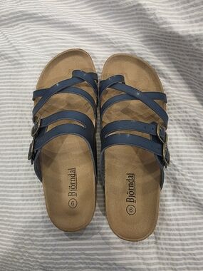 Bjorndal Navy Multi-Strap Slide Sandals